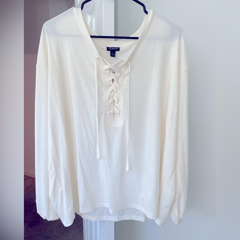 Cream Long-Sleeve Top